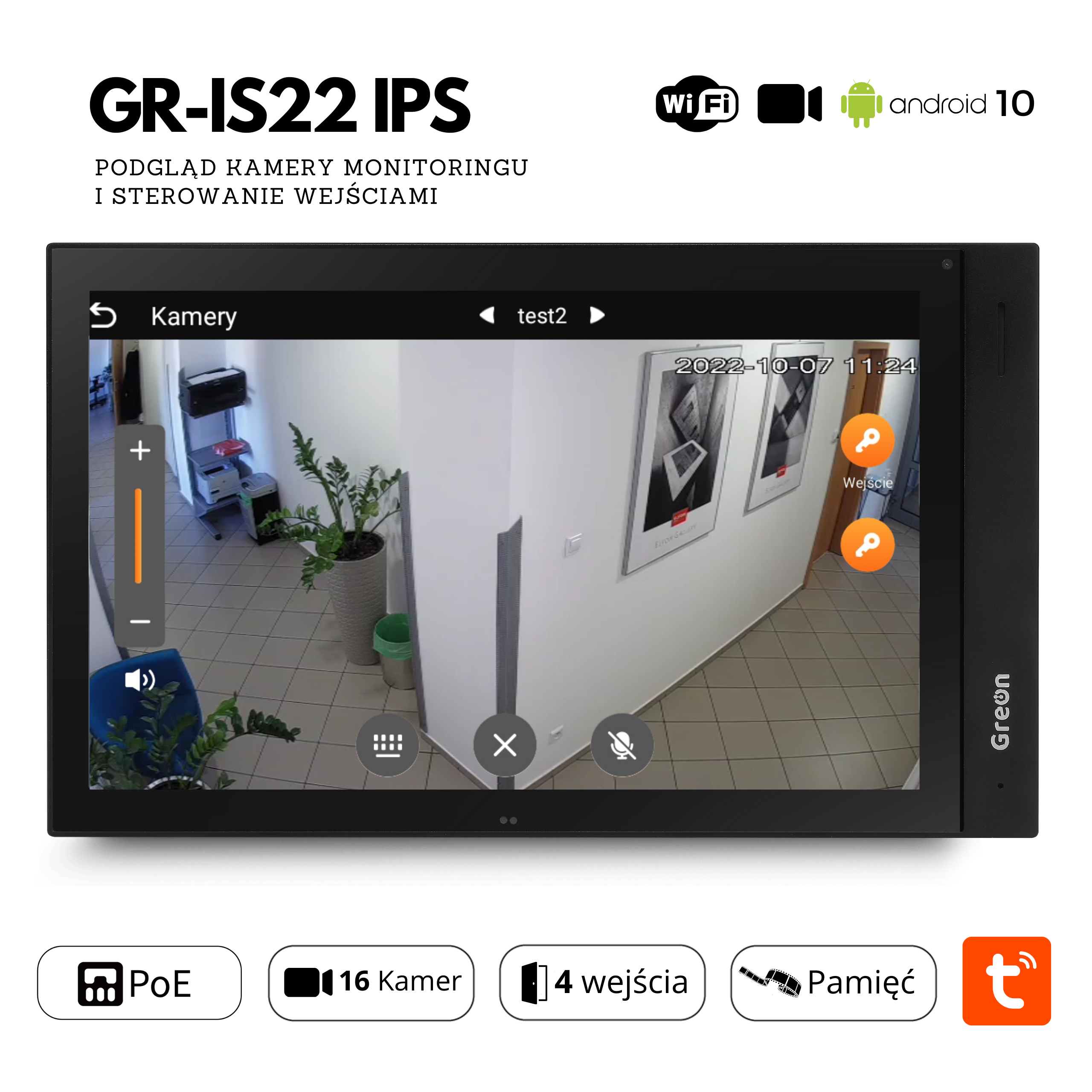 gris22 sterowanie na kamerach monitoringu w wideodomofonie greon
